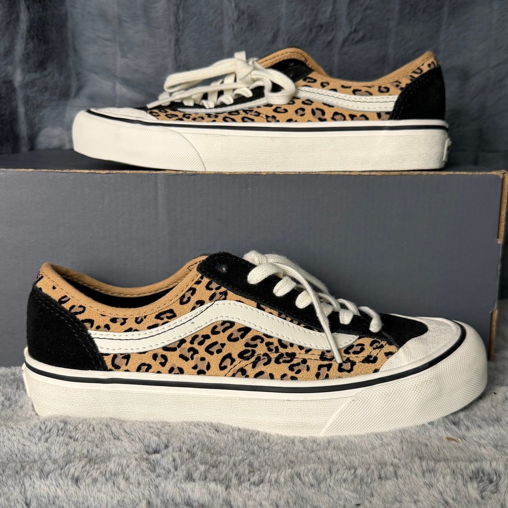 Vans Style 36 Leopard Print Black Suede Low Top Sneakers Womens 7 500714